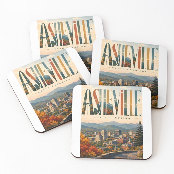 Item preview, Asheville North Carolina with Blue Ridge Mountains and Autumn Skyline designed and sold by Aryabek.