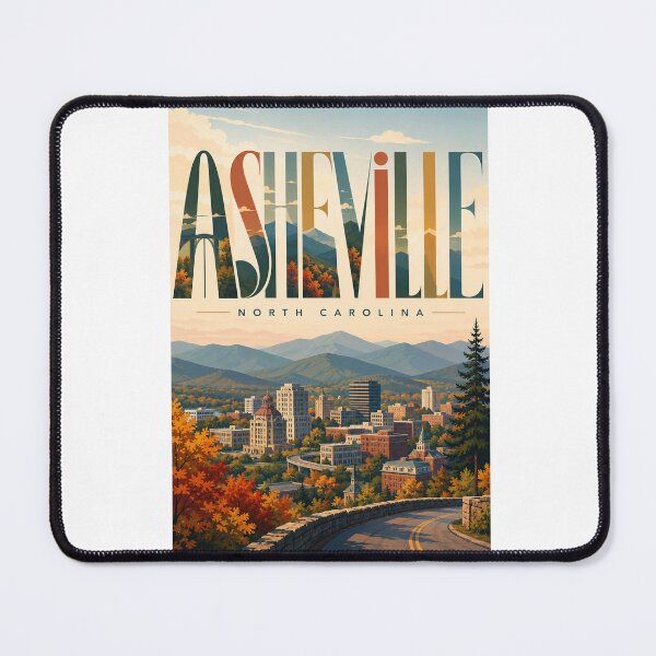 Item preview, Asheville North Carolina with Blue Ridge Mountains and Autumn Skyline designed and sold by Aryabek.
