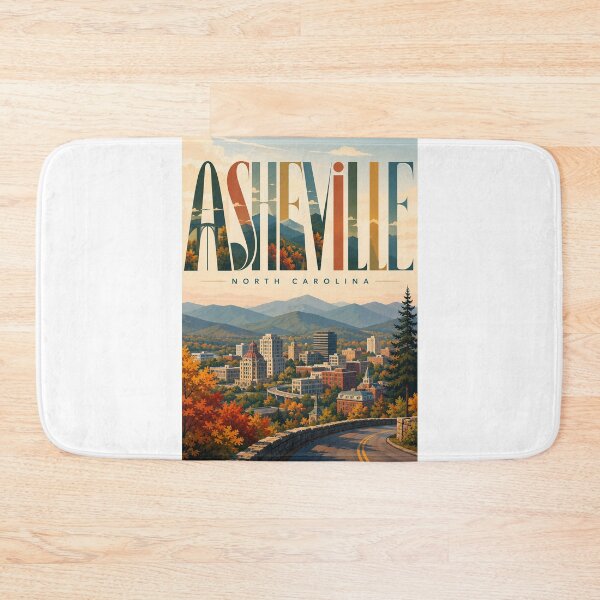 Item preview, Asheville North Carolina with Blue Ridge Mountains and Autumn Skyline designed and sold by Aryabek.