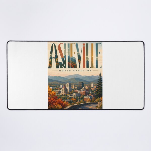 Item preview, Asheville North Carolina with Blue Ridge Mountains and Autumn Skyline designed and sold by Aryabek.