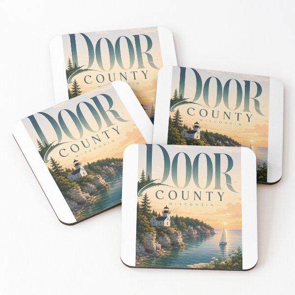 Item preview, Door County Wisconsin Lighthouse and Lake Michigan Coastal Sunset designed and sold by Aryabek.