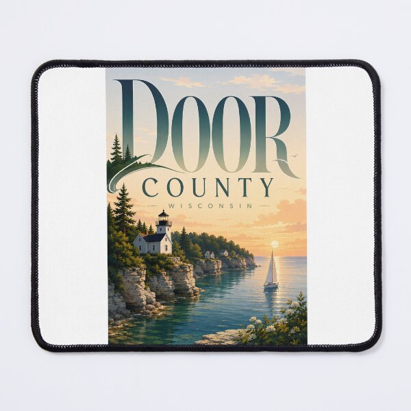 Item preview, Door County Wisconsin Lighthouse and Lake Michigan Coastal Sunset designed and sold by Aryabek.