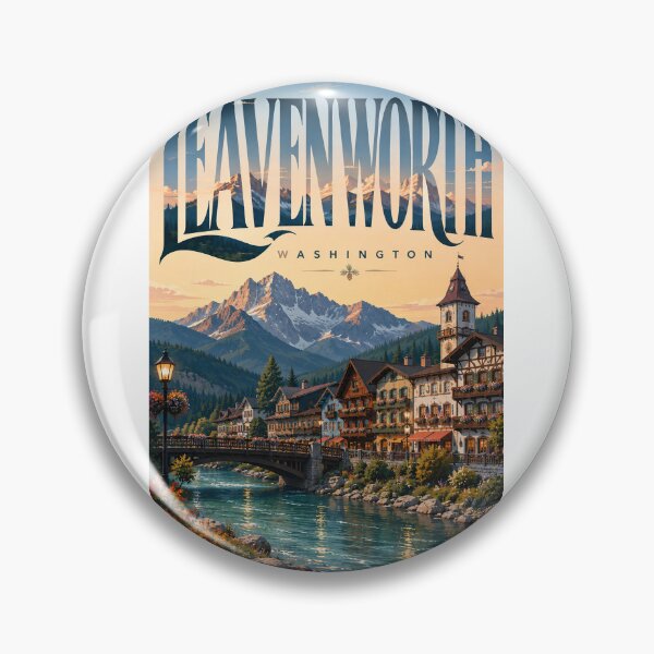 Item preview, Leavenworth Washington Cascade Mountains Alpine Village River Valley designed and sold by Aryabek.
