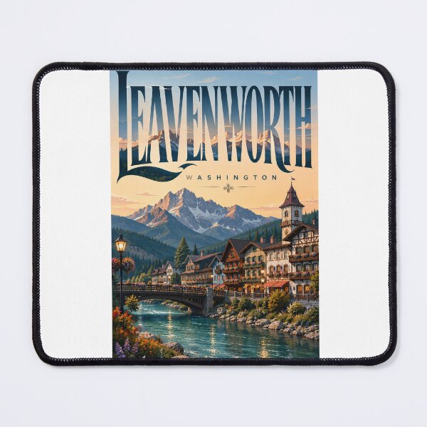 Item preview, Leavenworth Washington Cascade Mountains Alpine Village River Valley designed and sold by Aryabek.
