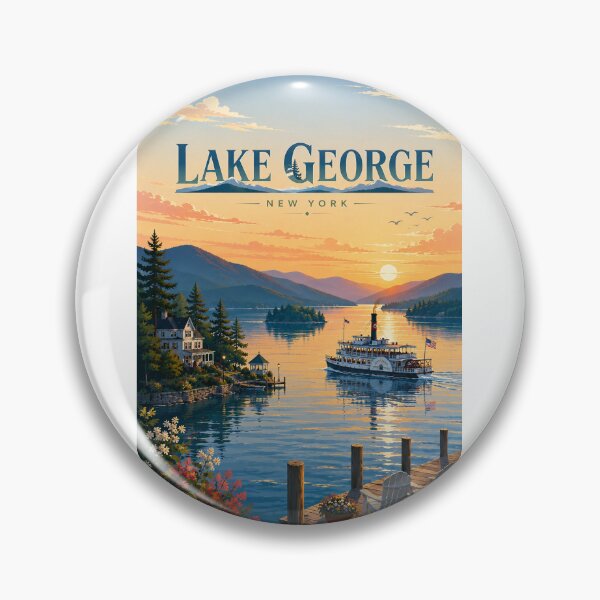 Item preview, Lake George New York Adirondack Mountains Sunset Steamboat designed and sold by Aryabek.