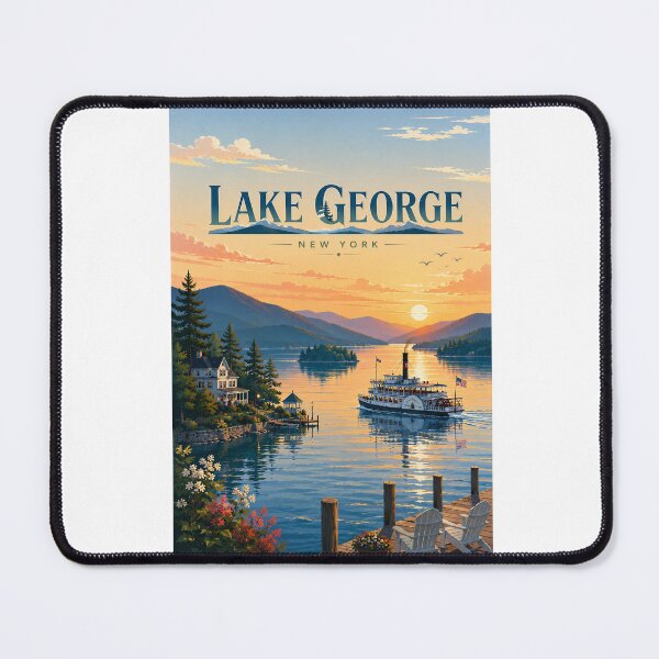 Item preview, Lake George New York Adirondack Mountains Sunset Steamboat designed and sold by Aryabek.
