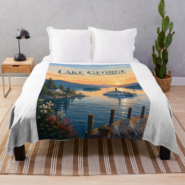 Item preview, Lake George New York Adirondack Mountains Sunset Steamboat designed and sold by Aryabek.