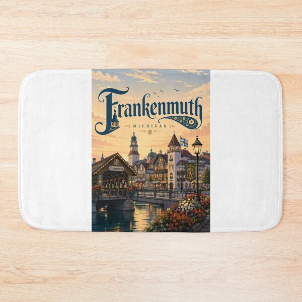 Item preview, Frankenmuth Michigan Bavarian Village Riverfront at Golden Hour designed and sold by Aryabek.