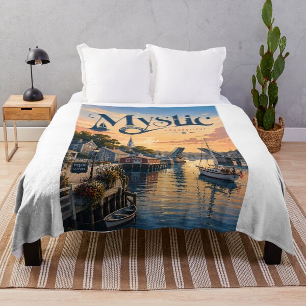 Item preview, Mystic Connecticut Seaport Harbor Drawbridge and Sailboats designed and sold by Aryabek.