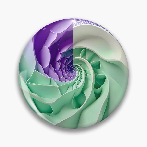 Item preview, Mint Green and Violet Geometric Spiral designed and sold by Vicky Brago-Mitchell®.