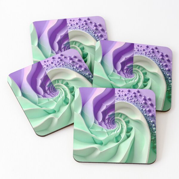 Item preview, Mint Green and Violet Geometric Spiral designed and sold by Vicky Brago-Mitchell®.