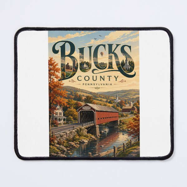 Item preview, Bucks County Pennsylvania Covered Bridge and Delaware Valley Countryside designed and sold by Aryabek.