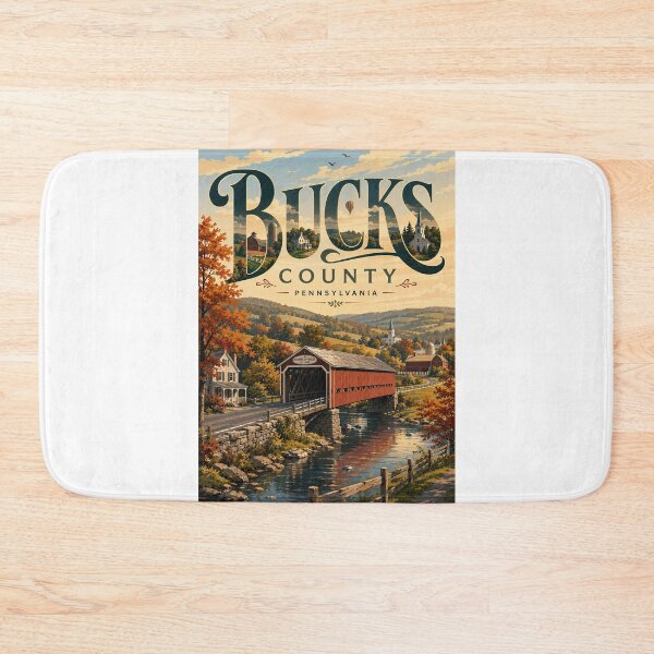 Item preview, Bucks County Pennsylvania Covered Bridge and Delaware Valley Countryside designed and sold by Aryabek.