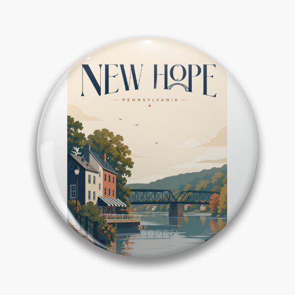 Item preview, New Hope Pennsylvania Delaware River Historic Town and Bridge designed and sold by Aryabek.