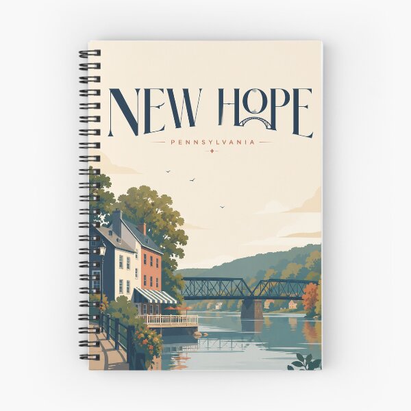 Item preview, New Hope Pennsylvania Delaware River Historic Town and Bridge designed and sold by Aryabek.