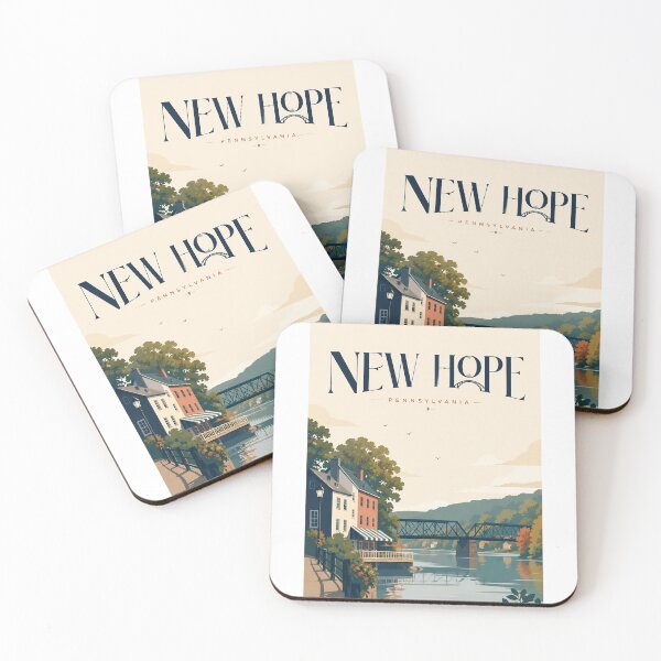 Item preview, New Hope Pennsylvania Delaware River Historic Town and Bridge designed and sold by Aryabek.