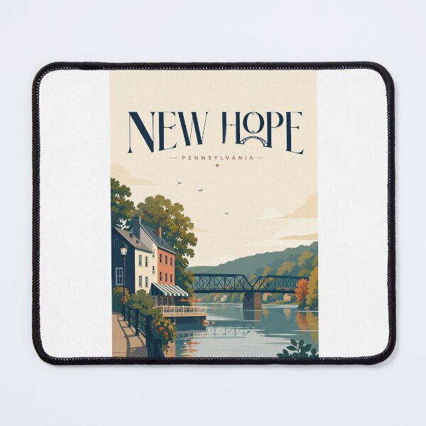 Item preview, New Hope Pennsylvania Delaware River Historic Town and Bridge designed and sold by Aryabek.