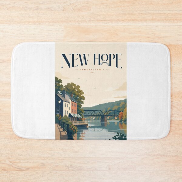 Item preview, New Hope Pennsylvania Delaware River Historic Town and Bridge designed and sold by Aryabek.