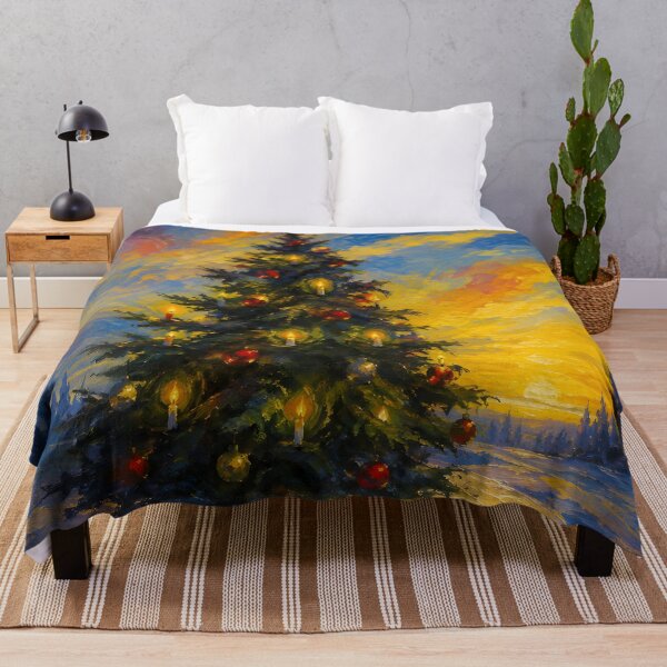 Item preview, Glowing Christmas Tree in Snow at Winter Sunset designed and sold by GutyzDesignsES.