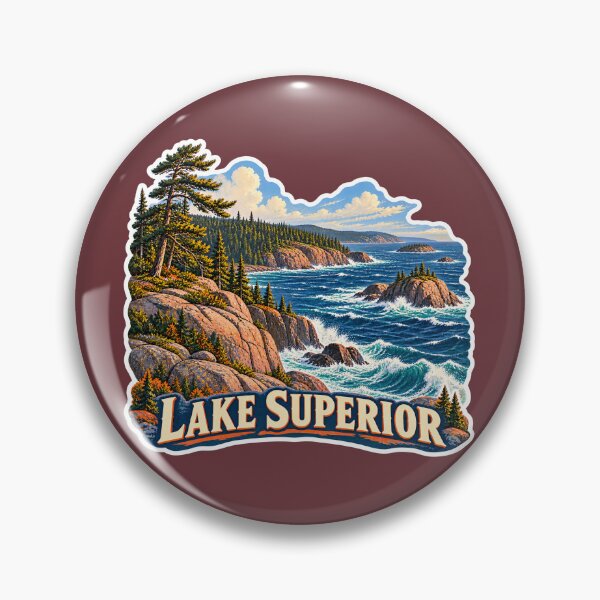 Item preview, Lake Superior Vintage Canadian Wilderness Great Lakes Prints designed and sold by PinUpPizzazz.
