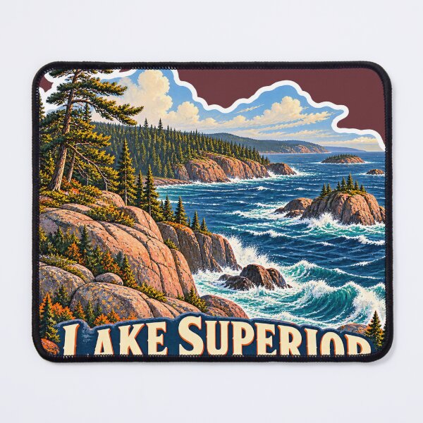 Item preview, Lake Superior Vintage Canadian Wilderness Great Lakes Prints designed and sold by PinUpPizzazz.