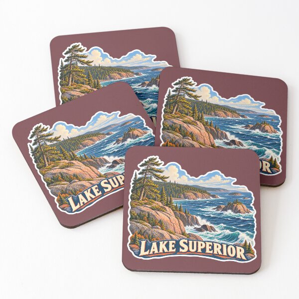 Item preview, Lake Superior Vintage Canadian Wilderness Great Lakes Prints designed and sold by PinUpPizzazz.