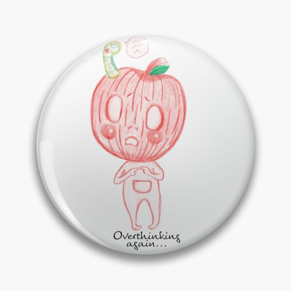Item preview, Overthinking Again Apple Worm designed and sold by ReginaLumiArt.