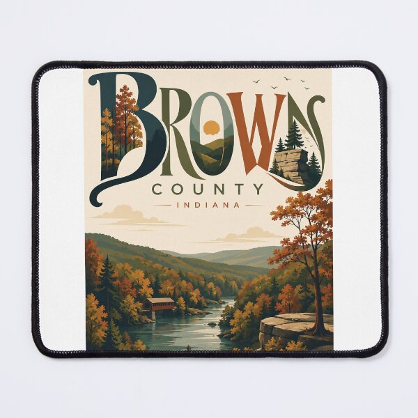 Item preview, Brown County Indiana Autumn Hills and Covered Bridge designed and sold by StampMyPassport.