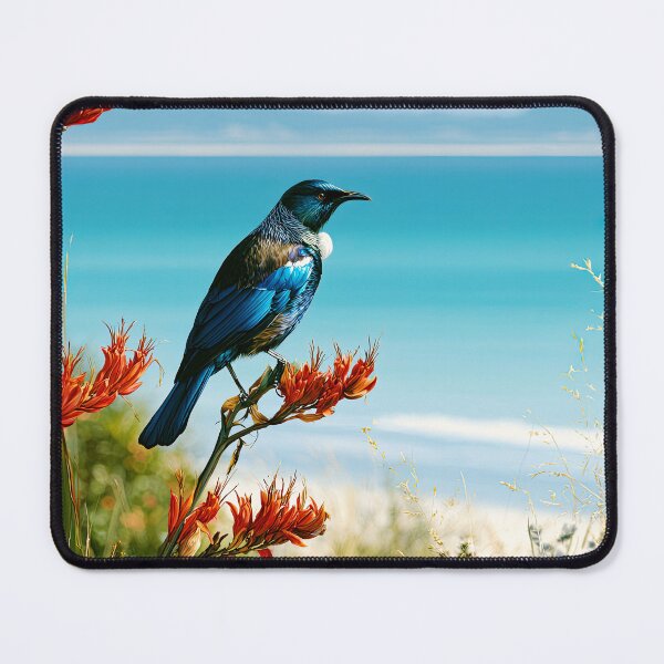 Item preview, New Zealand tui on flax at beach designed and sold by TheOosh.