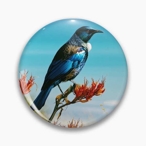 Item preview, New Zealand tui on flax at beach designed and sold by TheOosh.
