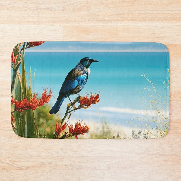 Item preview, New Zealand tui on flax at beach designed and sold by TheOosh.
