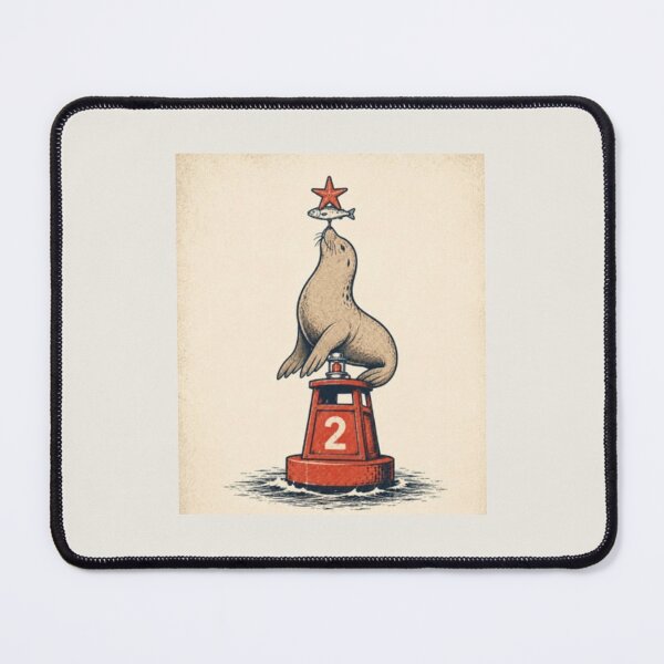 Item preview, Vintage Sea Lion on Red Buoy designed and sold by LuvePress.