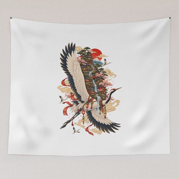 Item preview, Kondarion, the Host of the Great City – Japanese Ukiyo-e Crane designed and sold by Substance_life.