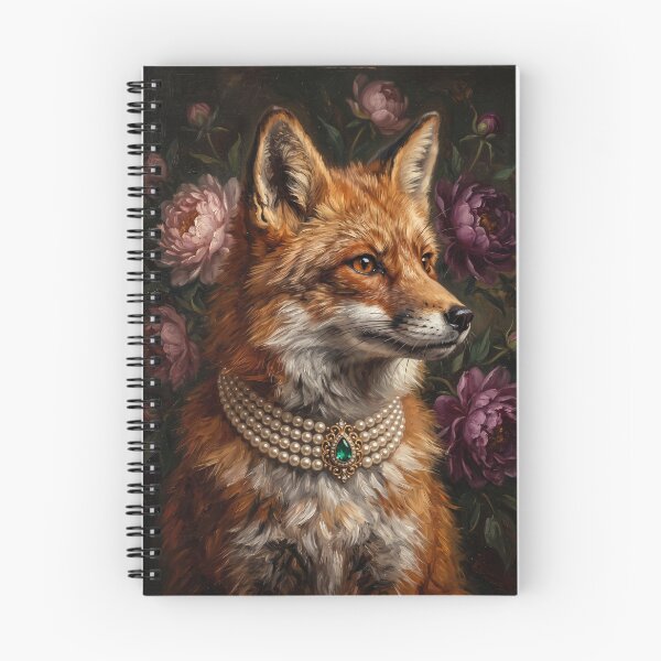Item preview, Noble Red Fox with Emerald Pearl Necklace designed and sold by Real Beast Art.
