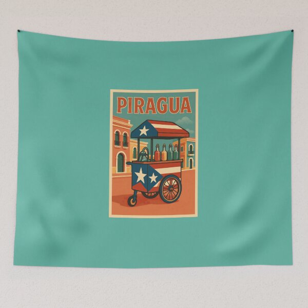Item preview, PIRAGUA BORICUA - Vintage Puerto Rico Poster Art designed and sold by Urban-InkStudio.