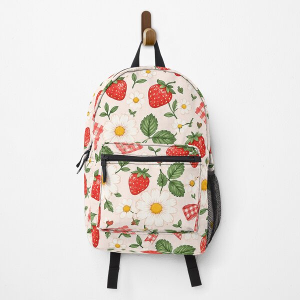 Item preview, Tiny Strawberry Daisy Picnic Pattern – Cute Cottagecore Floral designed and sold by RJACreative.