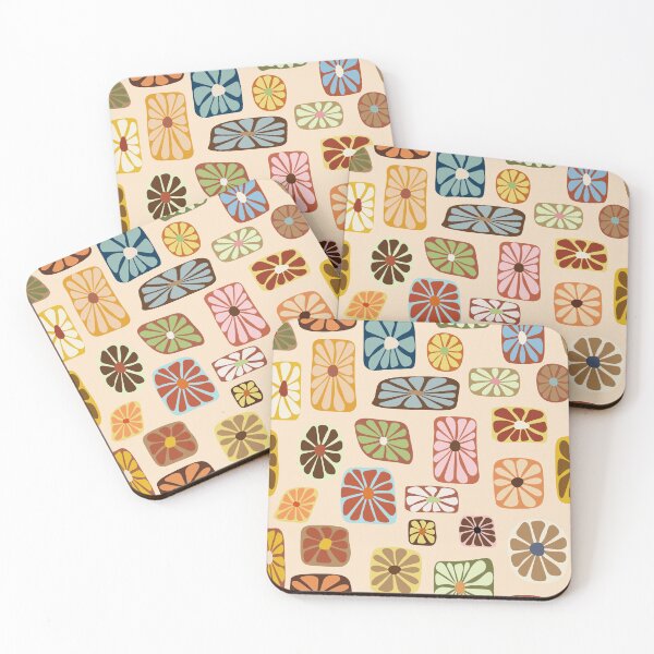 Item preview, 70s Beige Retro Daisies designed and sold by jehb.creative.