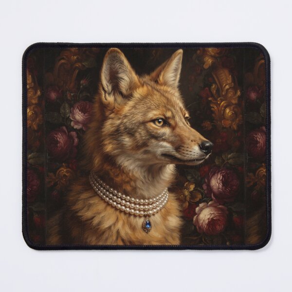 Item preview, Noble Wild Fox with Sapphire Pearl Necklace designed and sold by Real Beast Art.