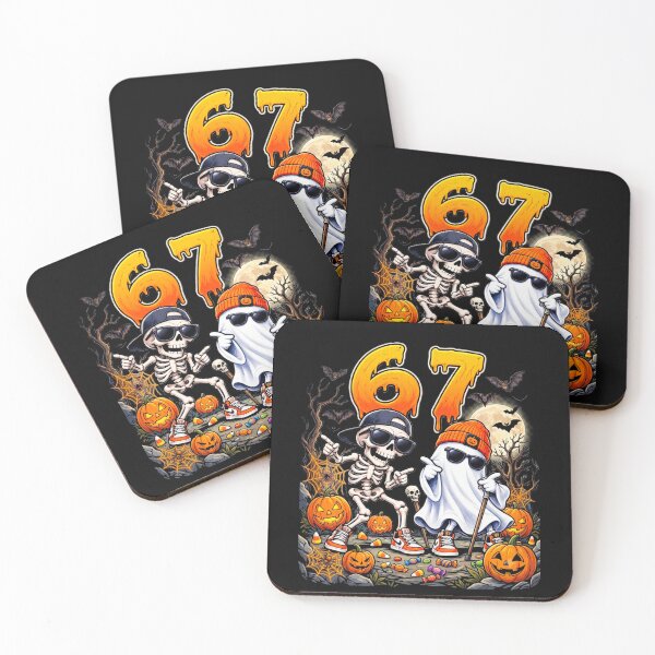 Item preview, 67 Six-Seven Halloween Funny Dripping Skeleton and Ghost 6 7 designed and sold by 519xdesign.