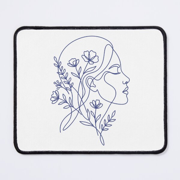 Item preview, Elegant Minimalist Female Profile Floral Line Art designed and sold by pattman.