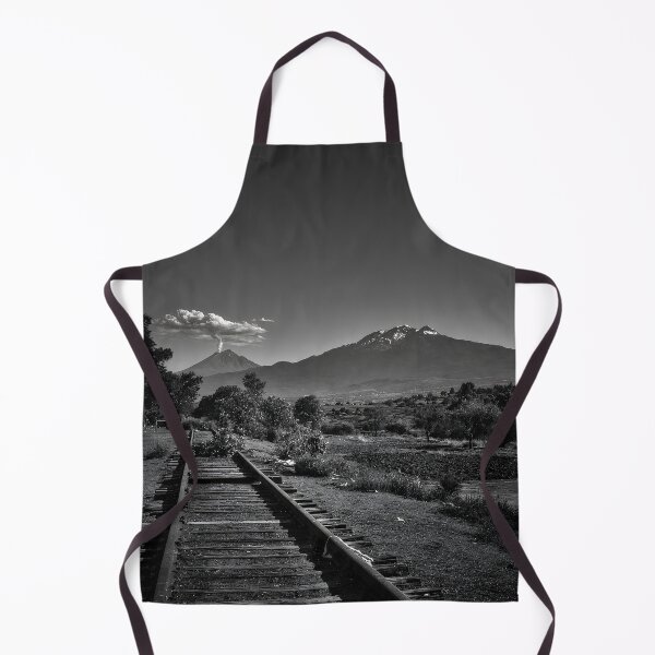 Item preview, Black and White Volcano Railway Landscape | Vintage Mountain Photography designed and sold by Extravanganzza.