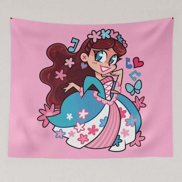 Item preview, Princess in a blue and pink dress designed and sold by YChangShop.