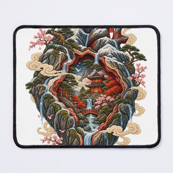 Item preview, Heart Mountain – Japanese Ukiyo-e Mountain Temple Art designed and sold by Substance_life.