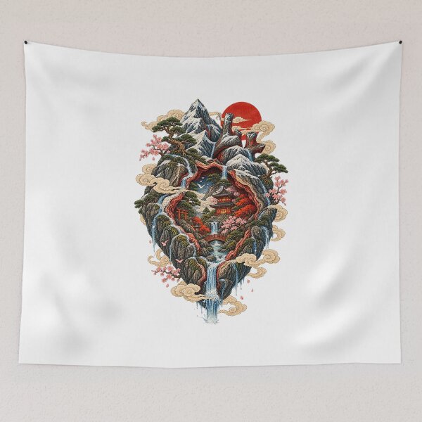 Item preview, Heart Mountain – Japanese Ukiyo-e Mountain Temple Art designed and sold by Substance_life.