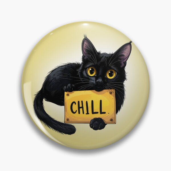 Item preview, Cute Fluffy Cat Chill Sign Design Yellow designed and sold by angel-cat-22.