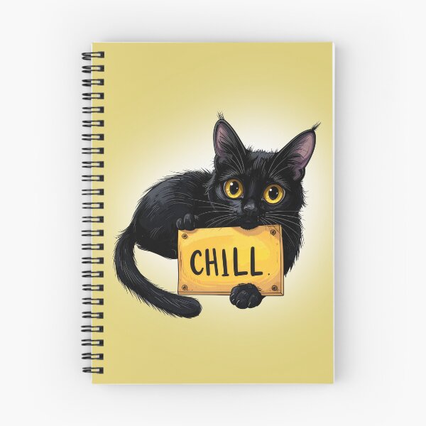 Item preview, Cute Fluffy Cat Chill Sign Design Yellow designed and sold by angel-cat-22.