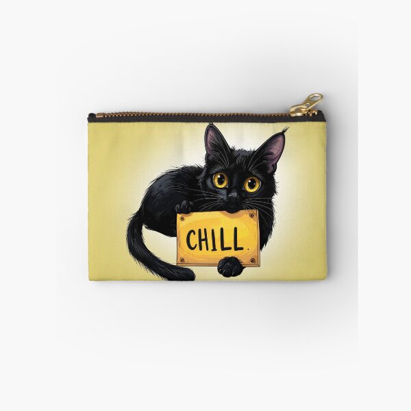 Item preview, Cute Fluffy Cat Chill Sign Design Yellow designed and sold by angel-cat-22.
