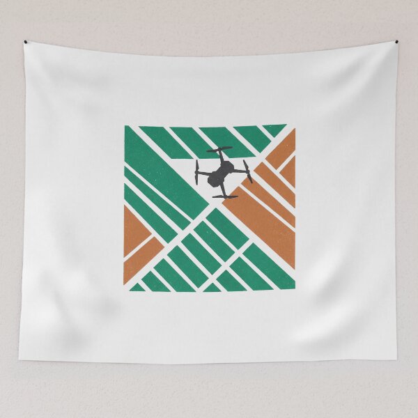 Item preview, Aerial View Drone Quadcopter Agricultural Survey Grid Map Graphic Art designed and sold by KiwiRider.