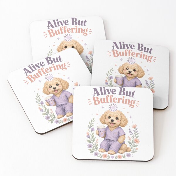Item preview, Alive But Buffering | Funny Goldendoodle Nurse Shirt designed and sold by justsuestudio.