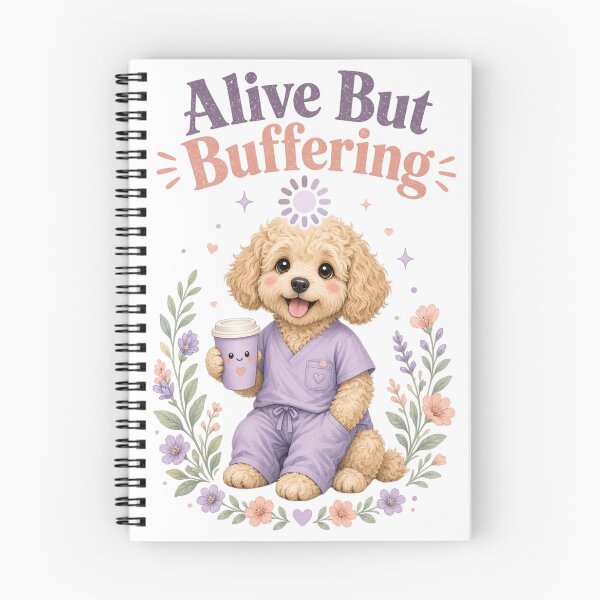 Item preview, Alive But Buffering | Funny Goldendoodle Nurse Shirt designed and sold by justsuestudio.